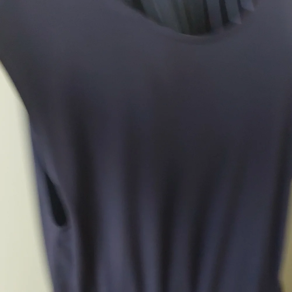 DKNY, Size L/Tall  Very Unique Design Black Maxi Dress with Drawstring Waist - Picture 6 of 16